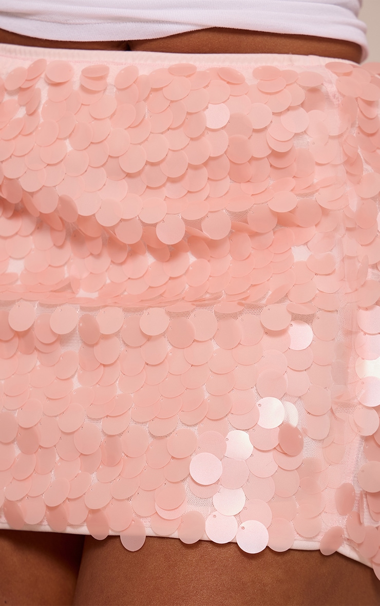 Shape Pink Tonal Sequin Mini Skirt image 5