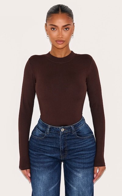 Shape Body sculptant chocolat à manches longues