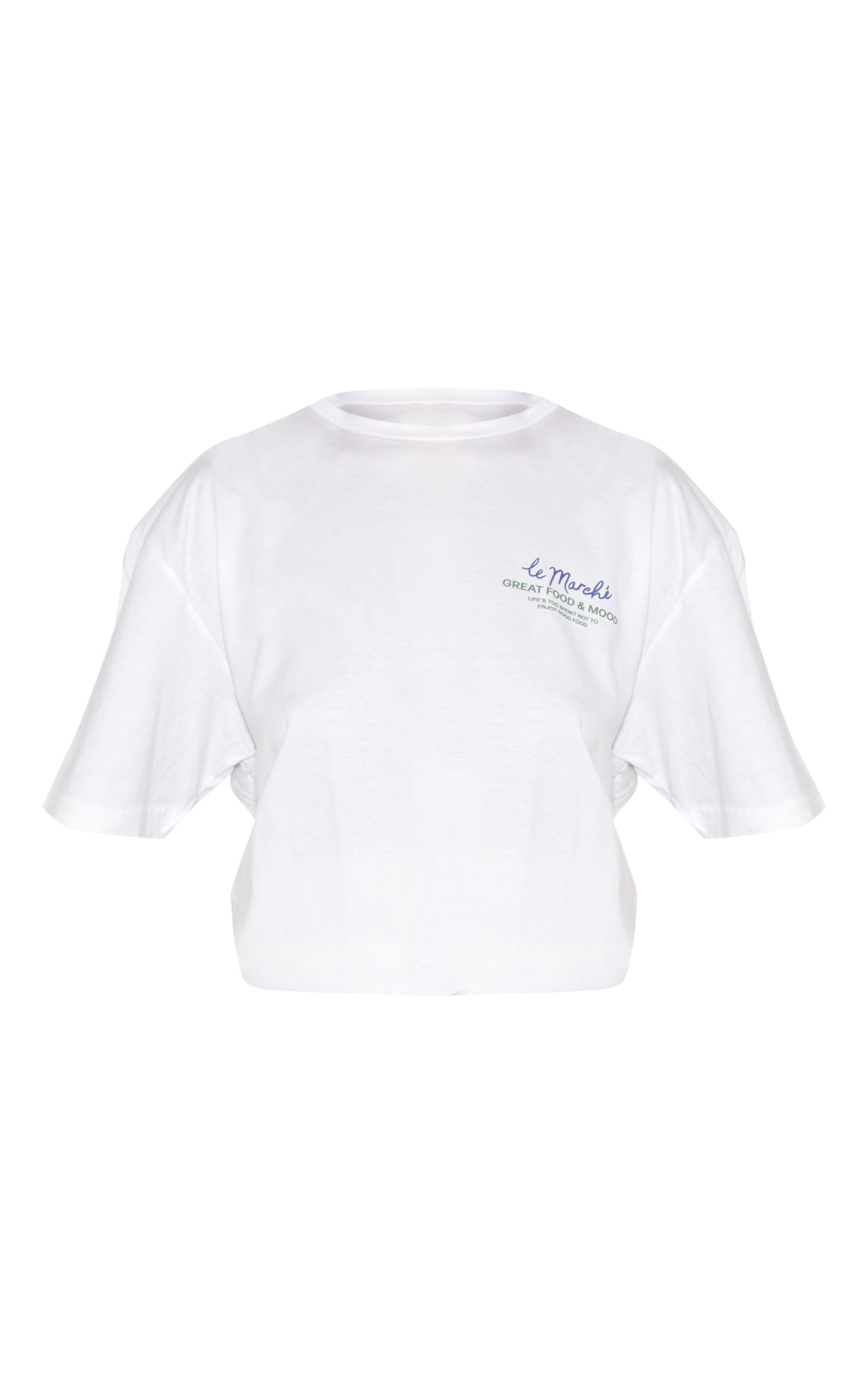 White Food Market Graphic Oversized T-shirt image 5