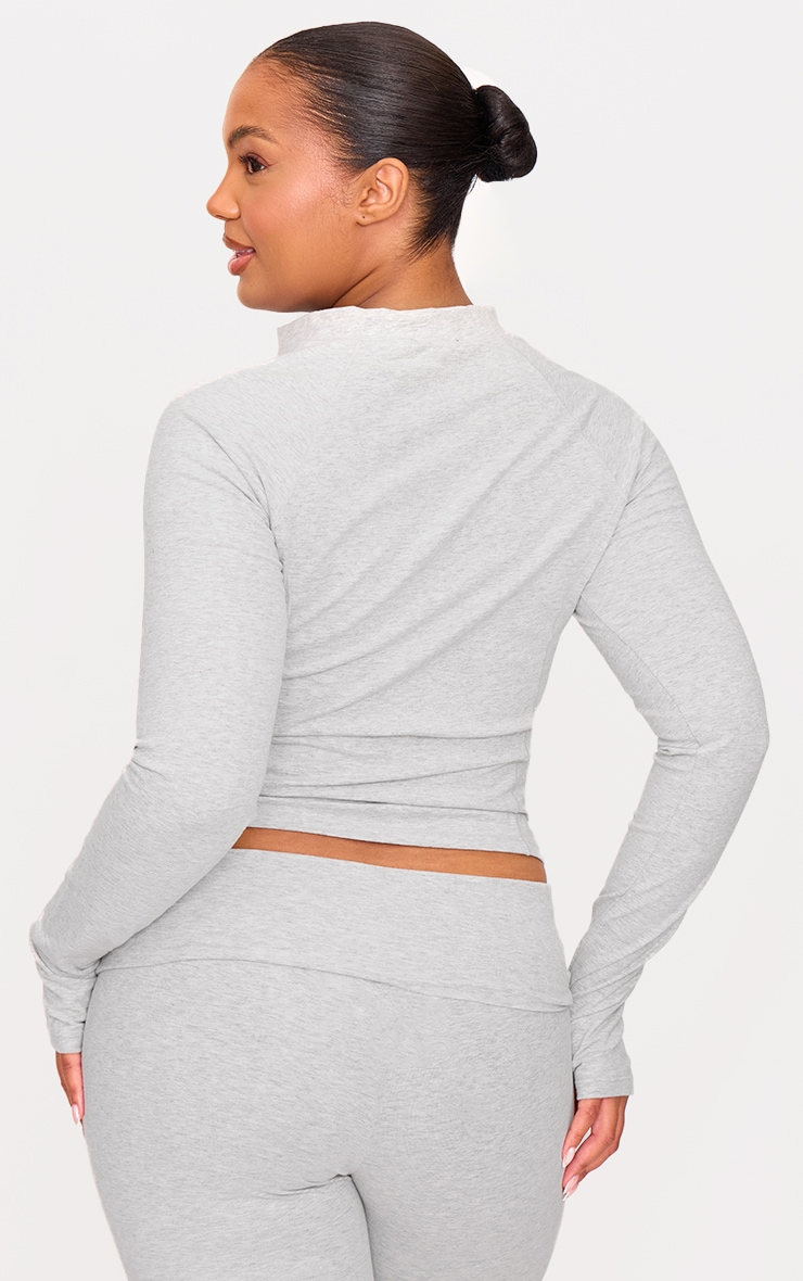 Ash Grey Sculpt Quarter Zip Gym Top image 7