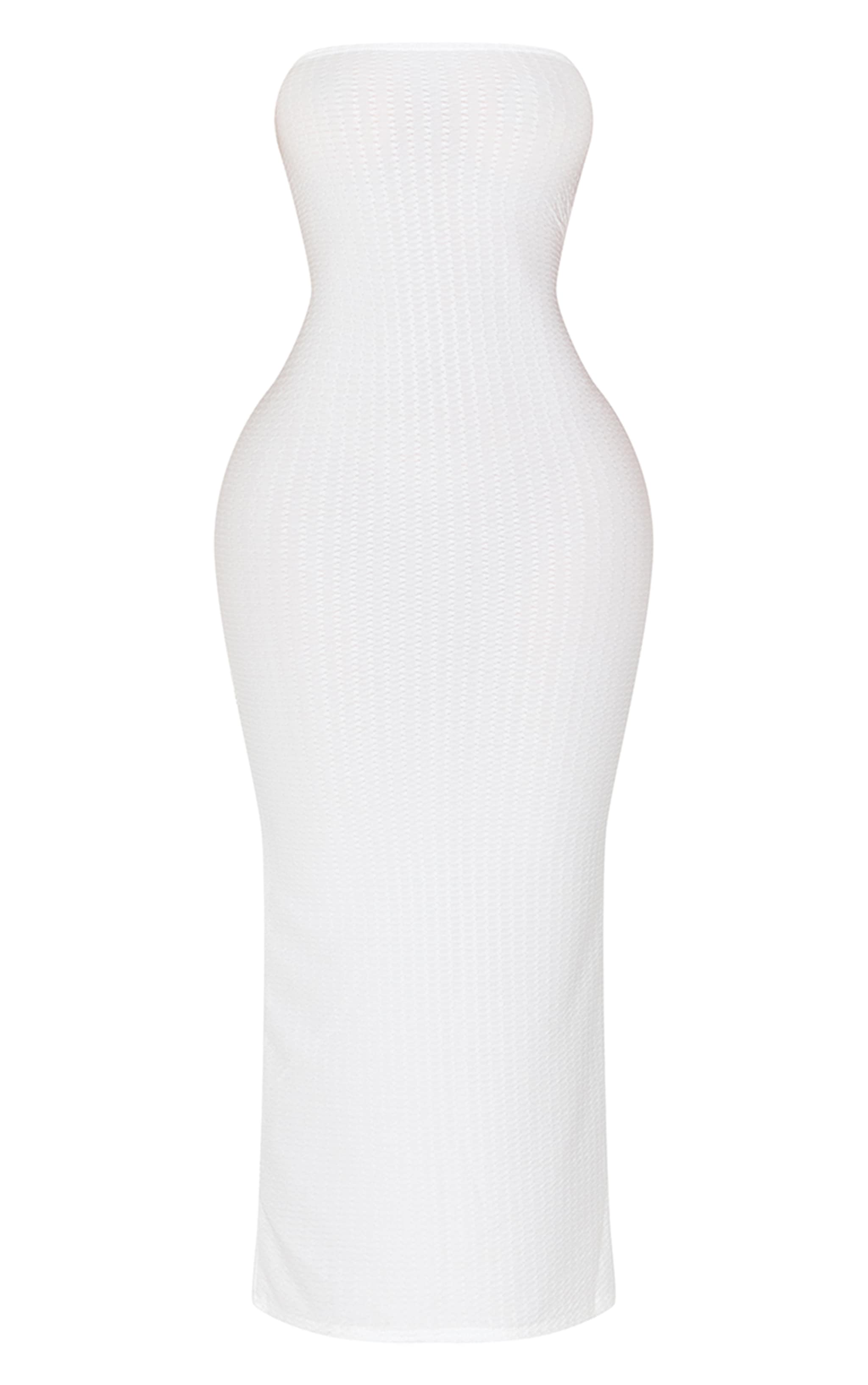 Shape White Textured Bandeau Midaxi Dress image 5