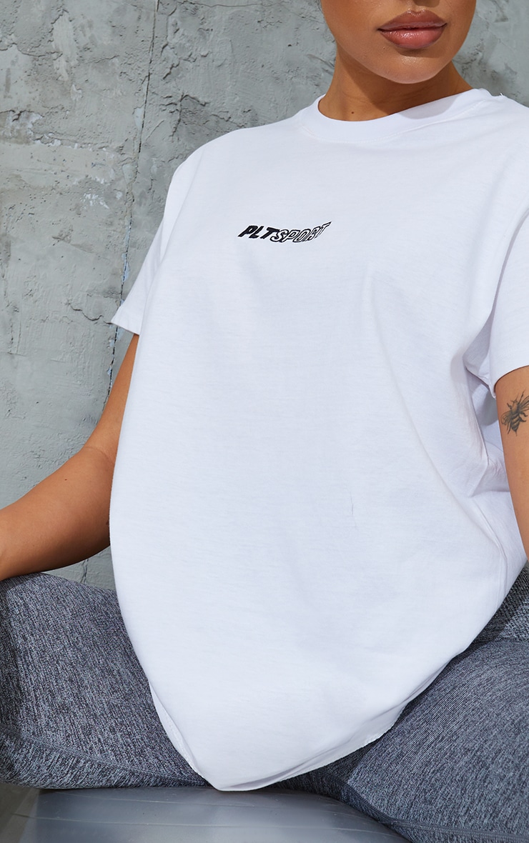 White Oversized Sports Tshirt Active PrettyLittleThing USA