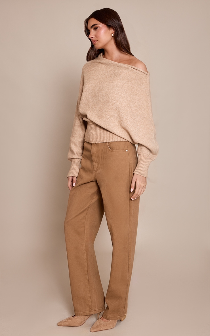 PRETTYLITTLETHING Olive Mid Rise Boyfriend Jeans image 2