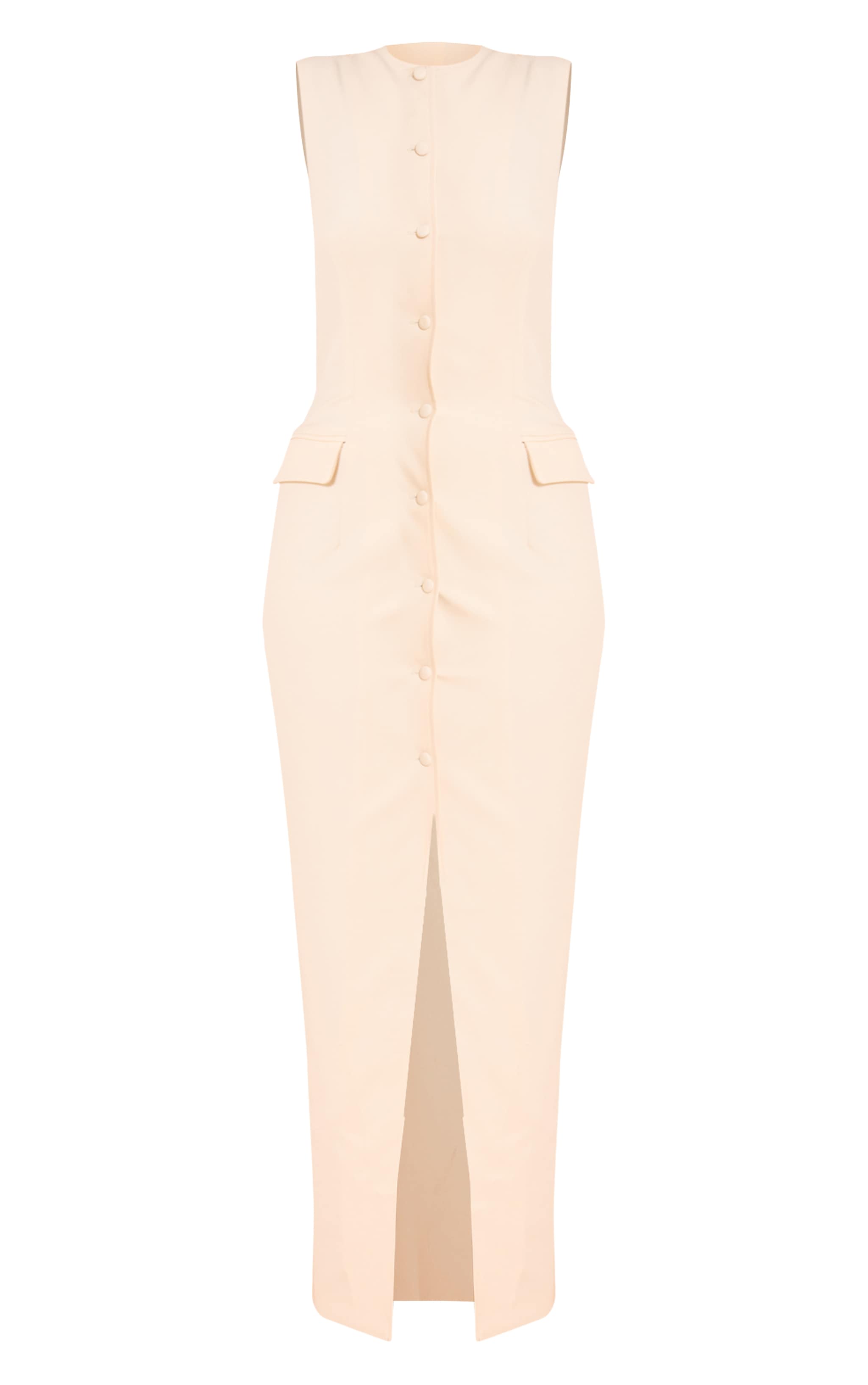 Butter Cream Woven Button Maxi Dress image 5