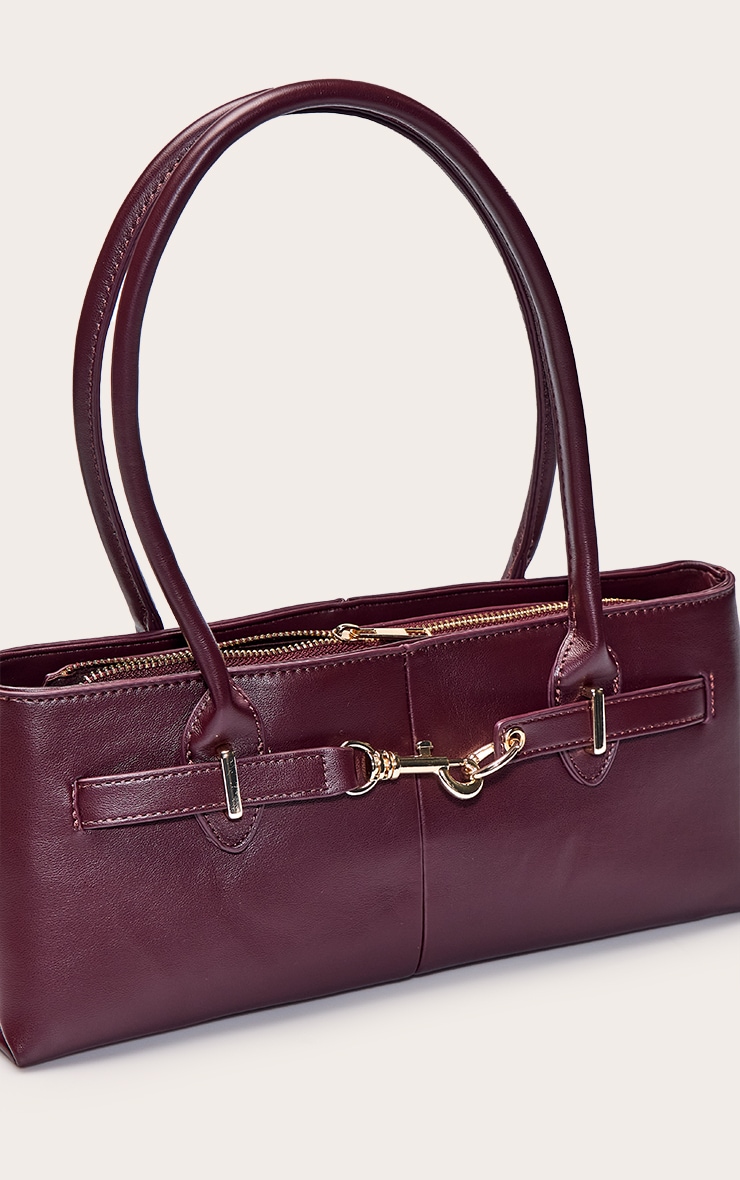 Burgundy Soft PU Shoulder Bag image 5