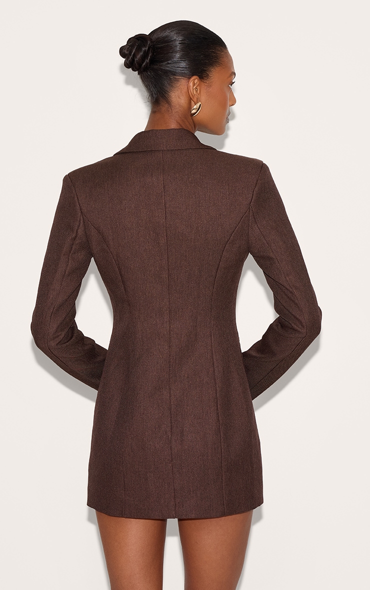 Dark Chocolate Asymmetric Tailored Blazer Dress image 2