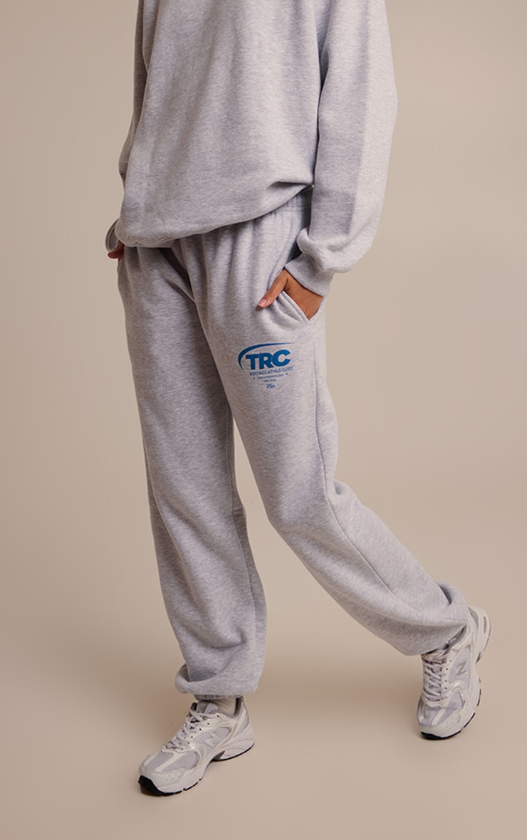 Ash Grey Run Club Cotton Fleece Cuffed Sweatpants image 2