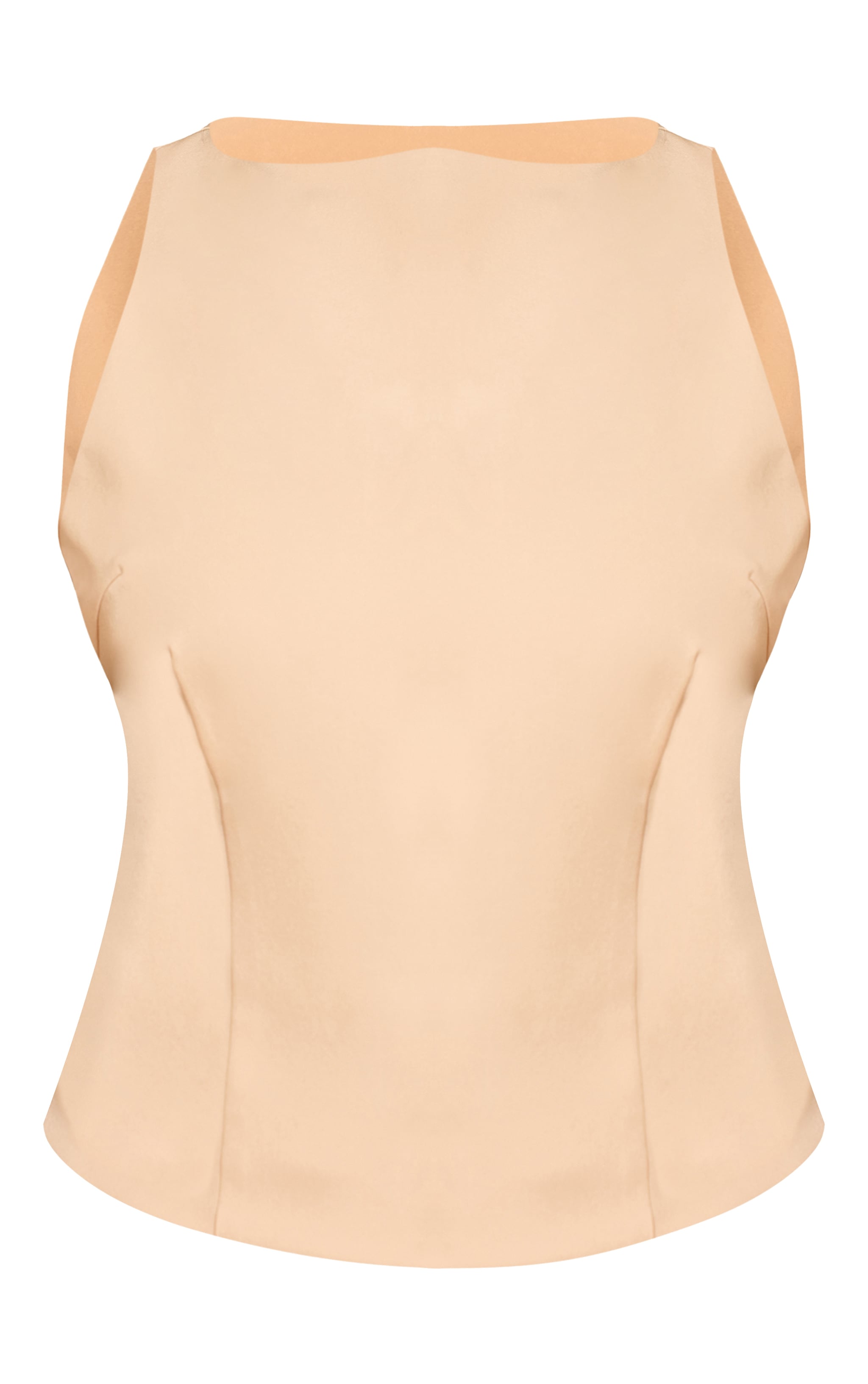Plus Lemon Racer Neck Detail Sleeveless Top image 5