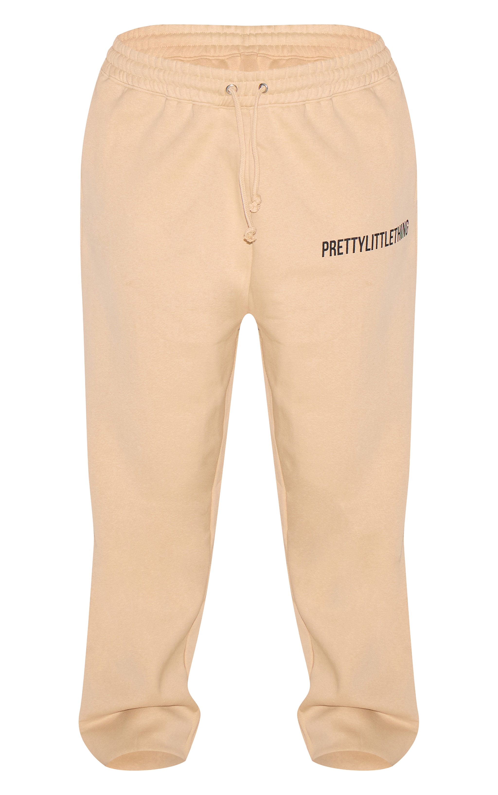 PRETTYLITTLETHING Plus Oatmeal High Waisted Cuffed Track Pants image 5