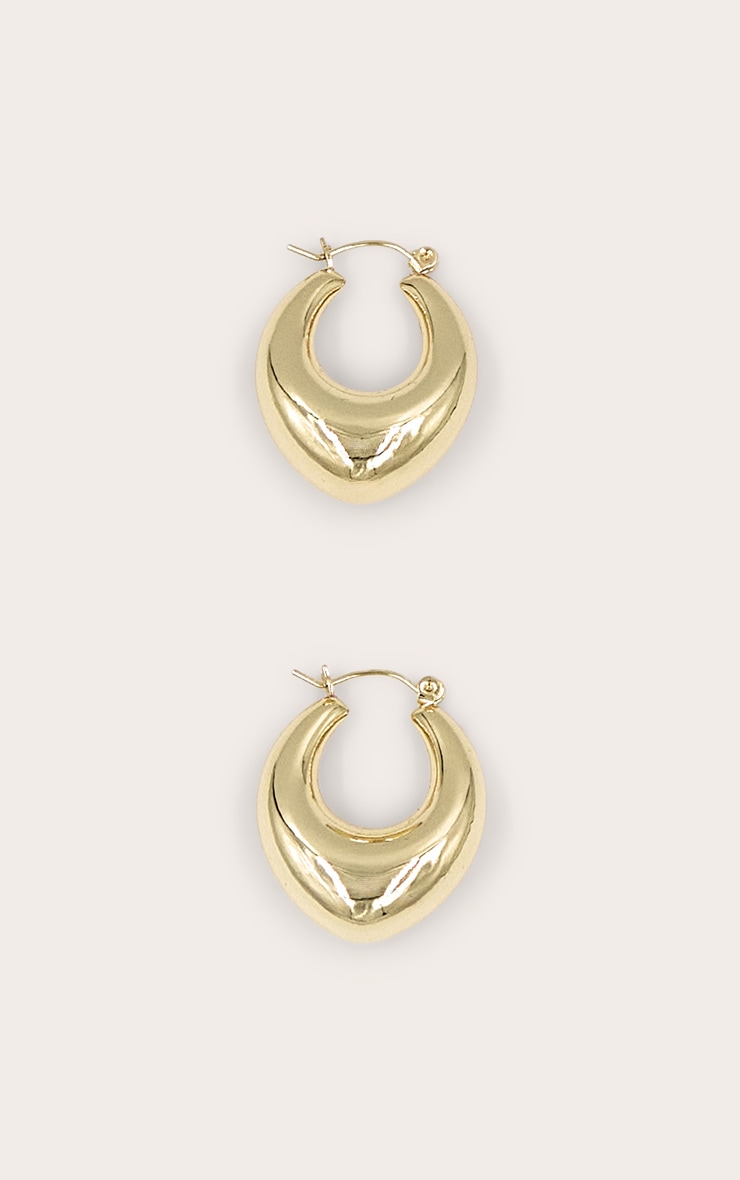 Real Gold Plated Thick Tubular Hoop Earrings image 2