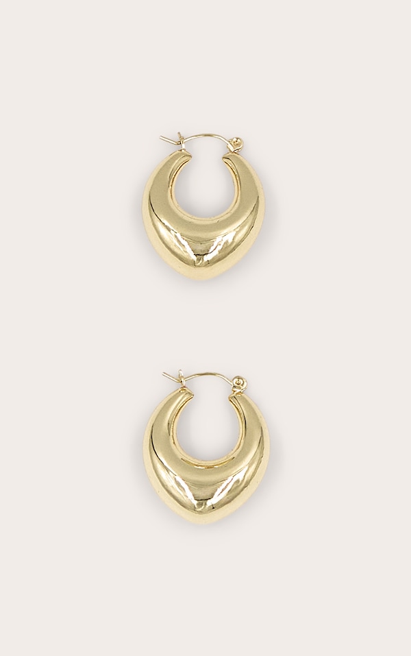 Real Gold Plated Thick Tubular Hoop Earrings