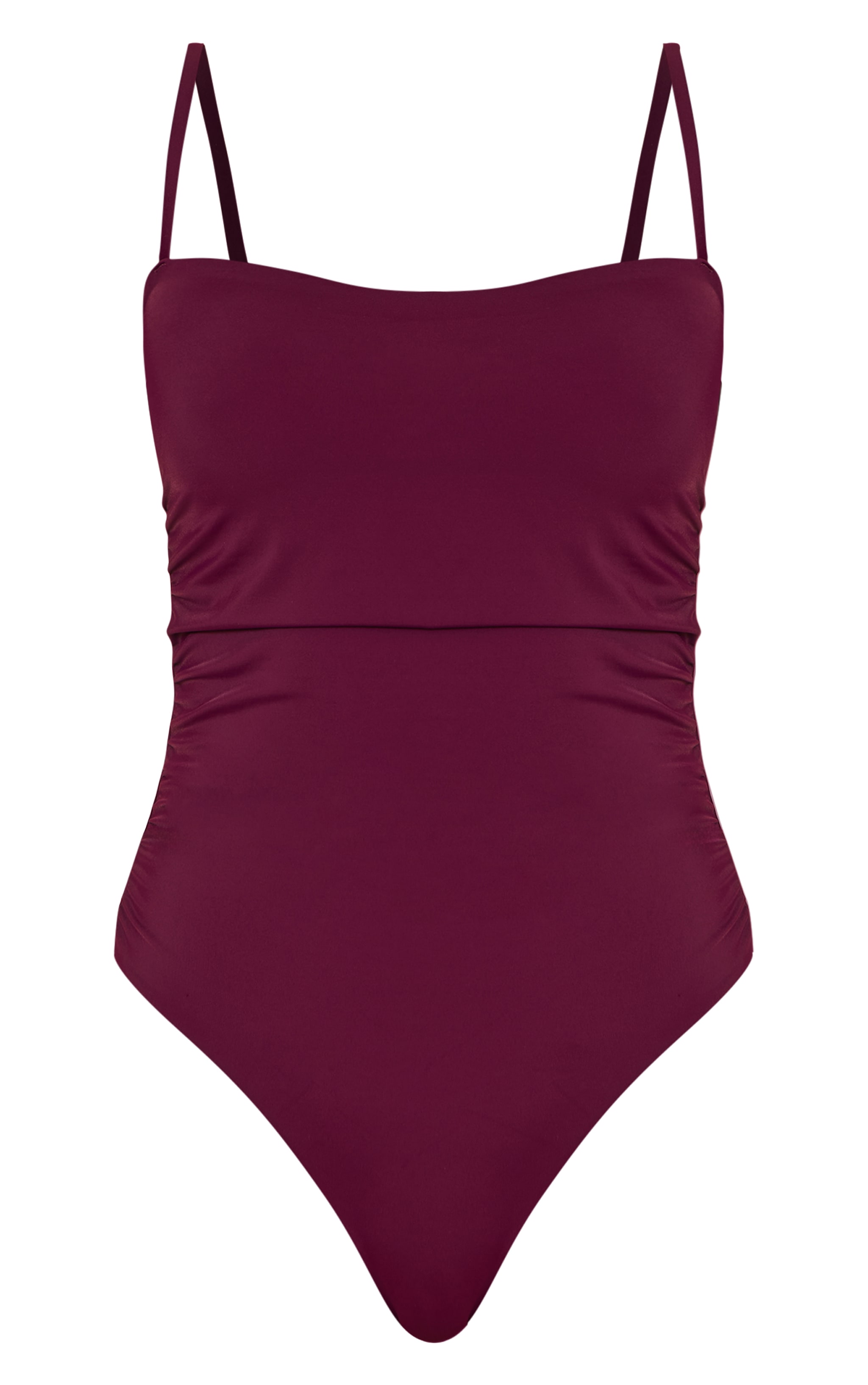 Purple Ruched Side Strappy Swimsuit image 5