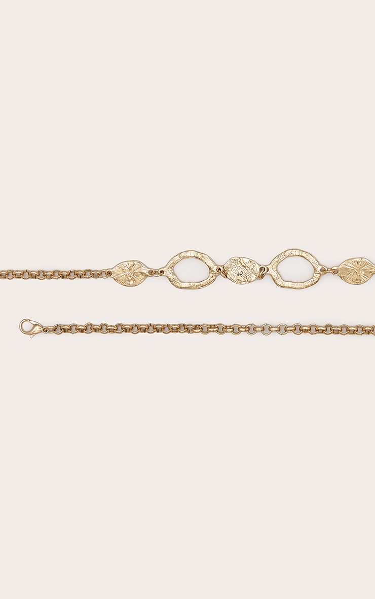 Gold Circle Hammered Detail Belly Chain image 2