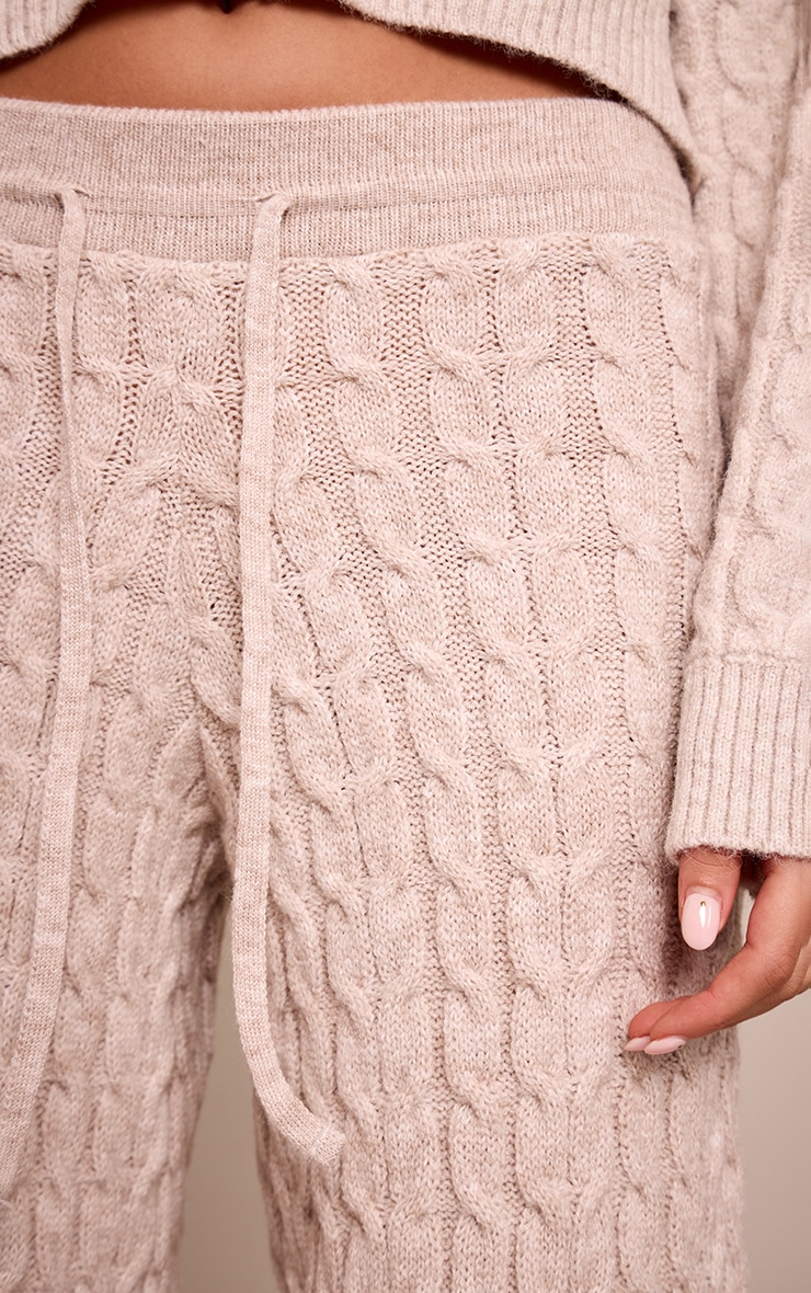 Oatmeal Cable Knit Pants image 4