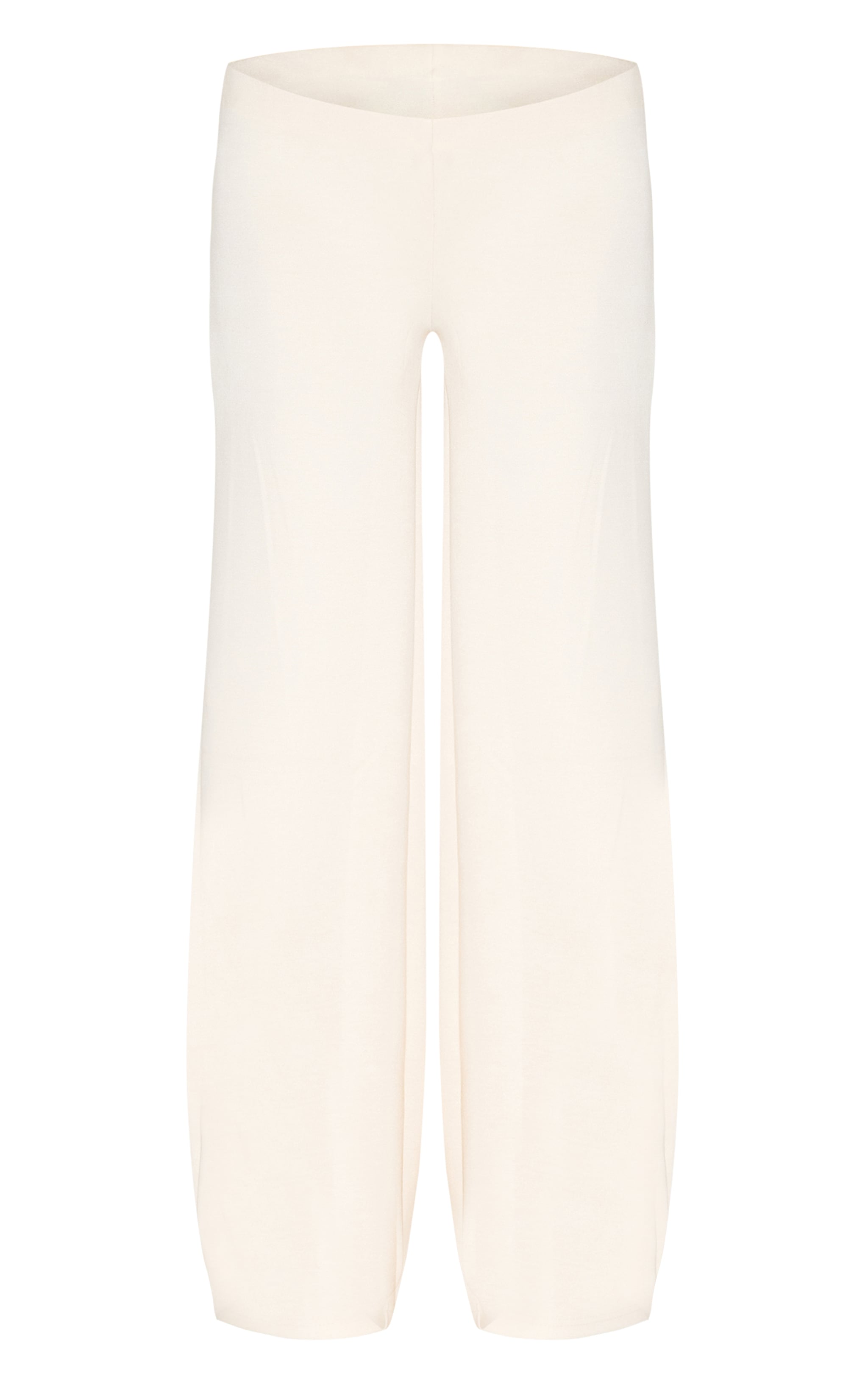 Pantalon large doux crème à taille basse image 5