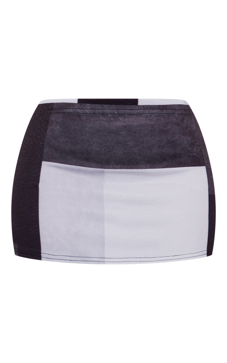 Petite Black Contrast Bodycon Mini Skirt image 6