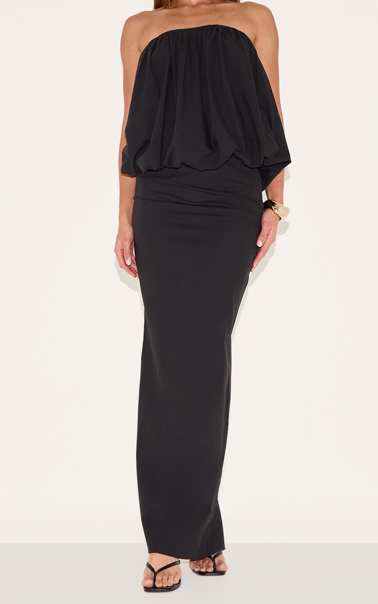 Tall Black Linen Look Maxi Skirt image 2