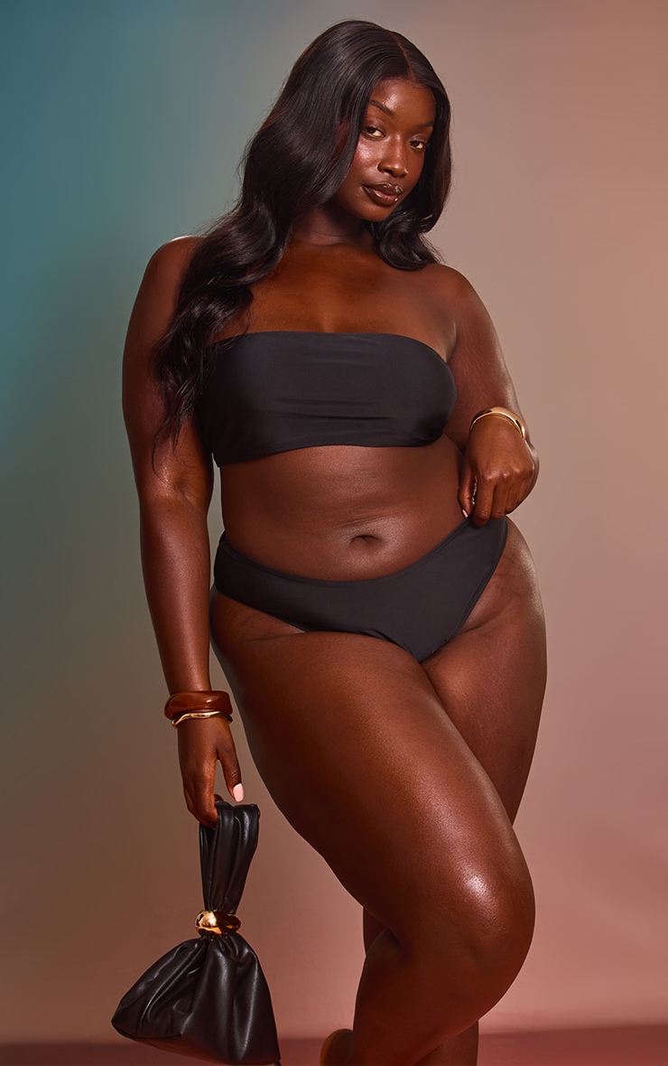 Plus Black Bandeau Mix & Match Bikini Top image 3