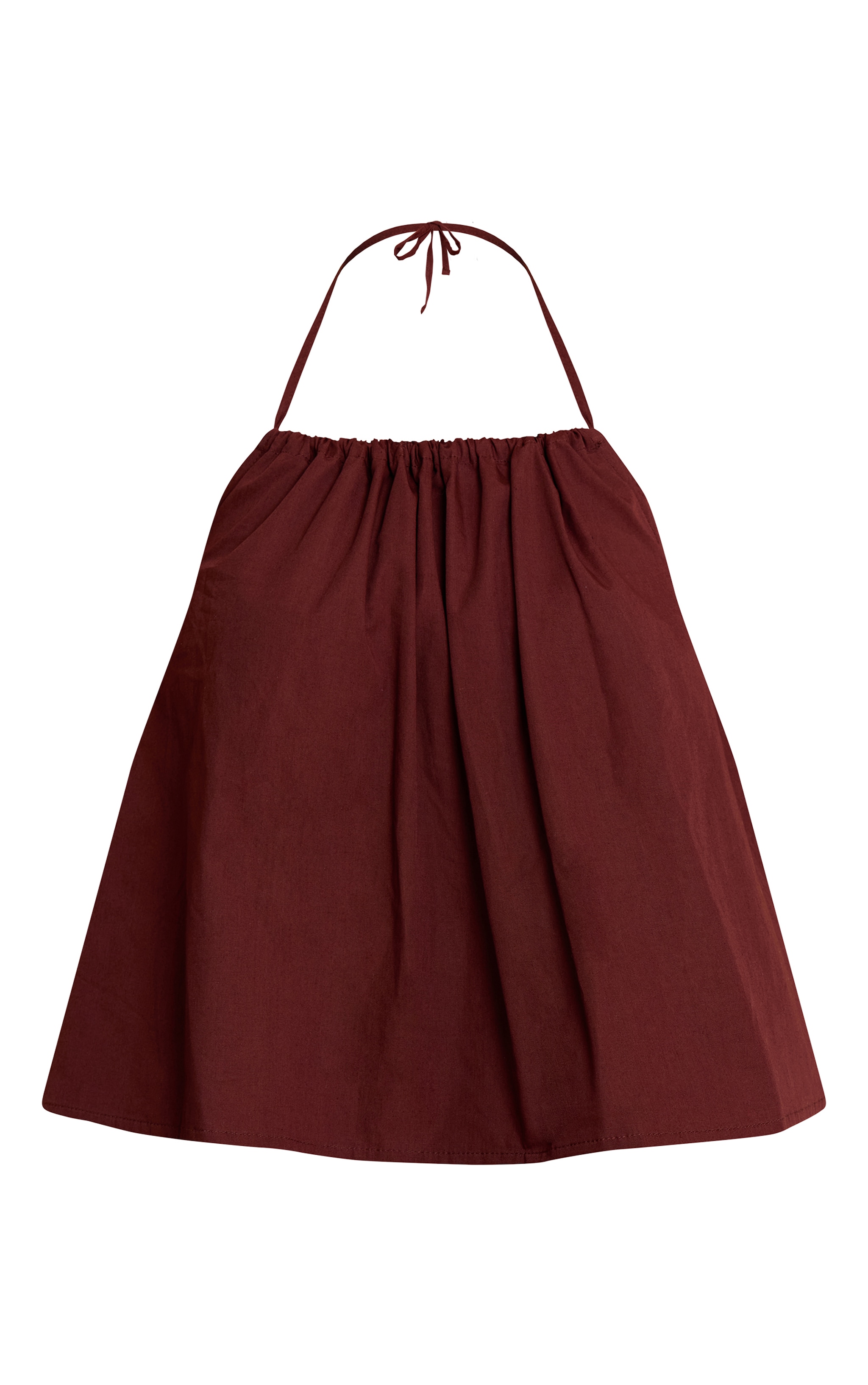  Chocolate Poplin Low Back Halterneck Top image 5