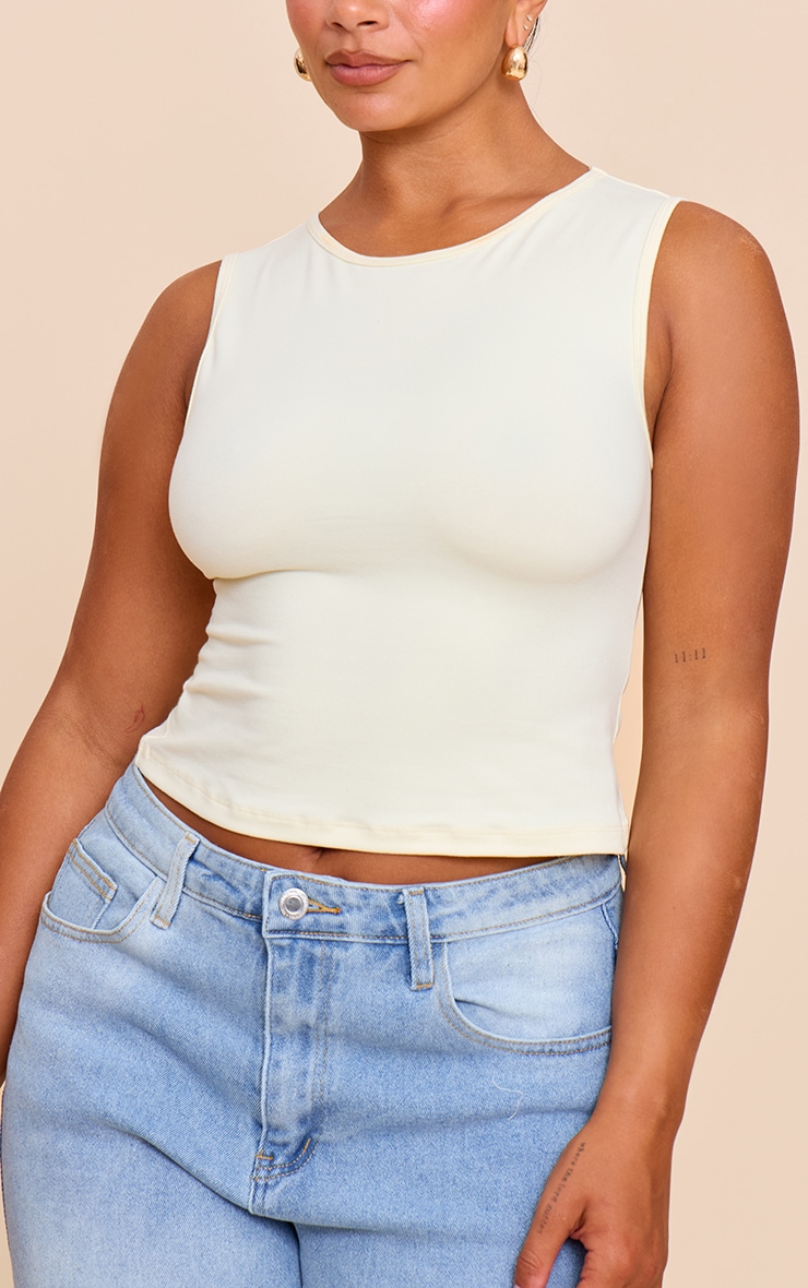 Shape Butter Cream Sculpted Longline Racer Top image 4