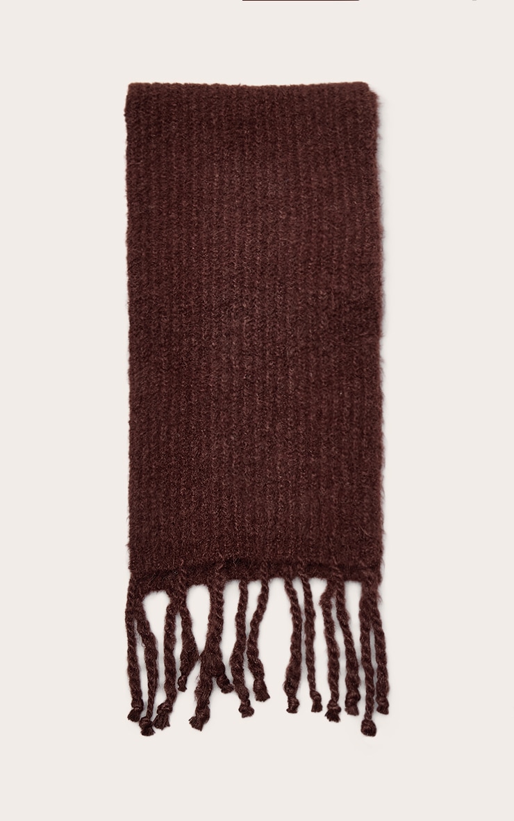 Chocolate Rib Chunky Tassel Detail Scarf image 2