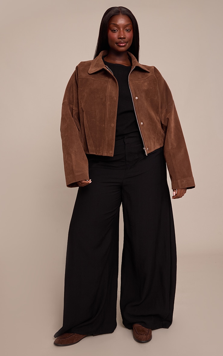 Plus Black Cocoon Sleeve Cinched Long Sleeve T Shirt image 3