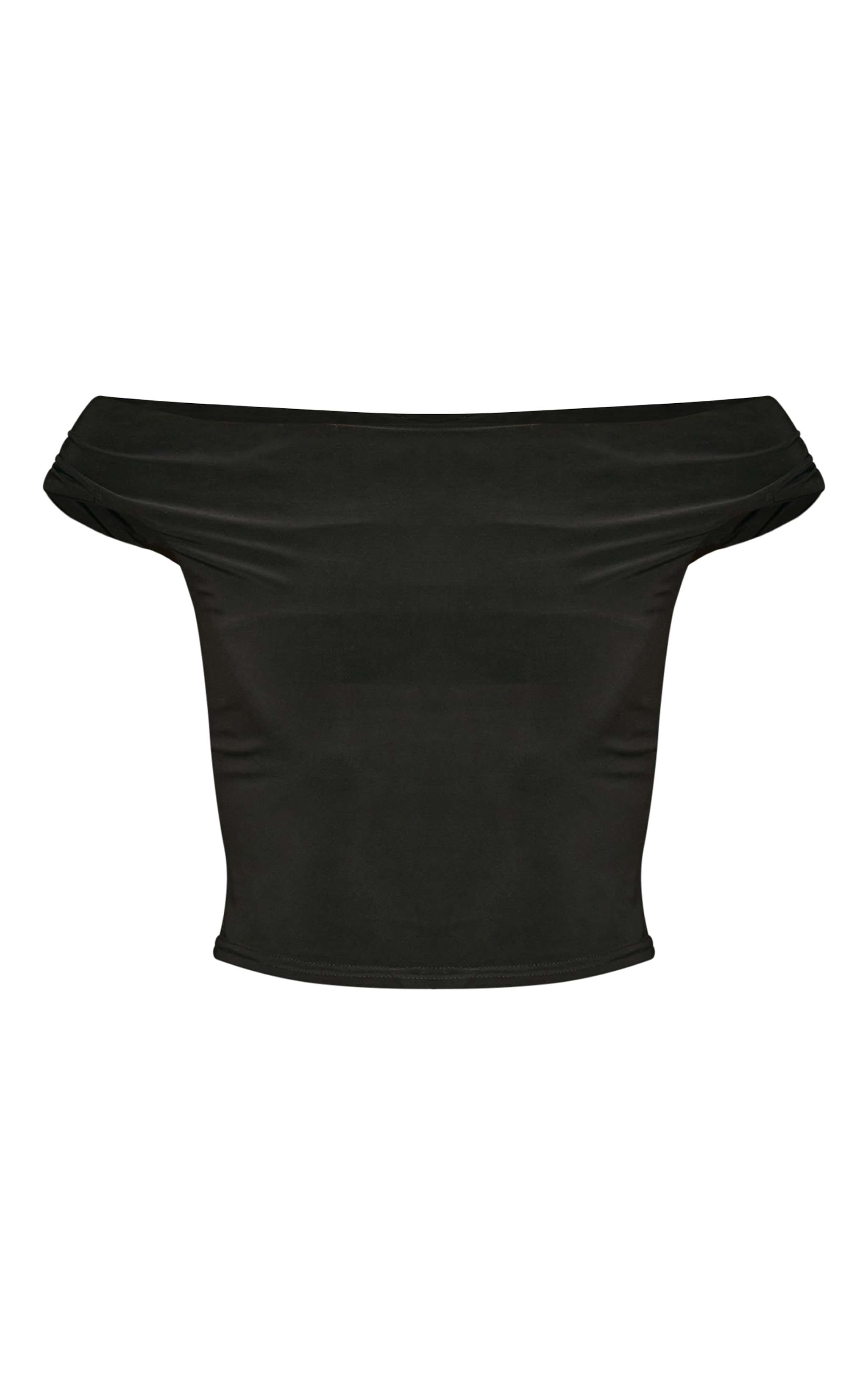 Black Slinky Slash Neck Off Shoulder Top image 5
