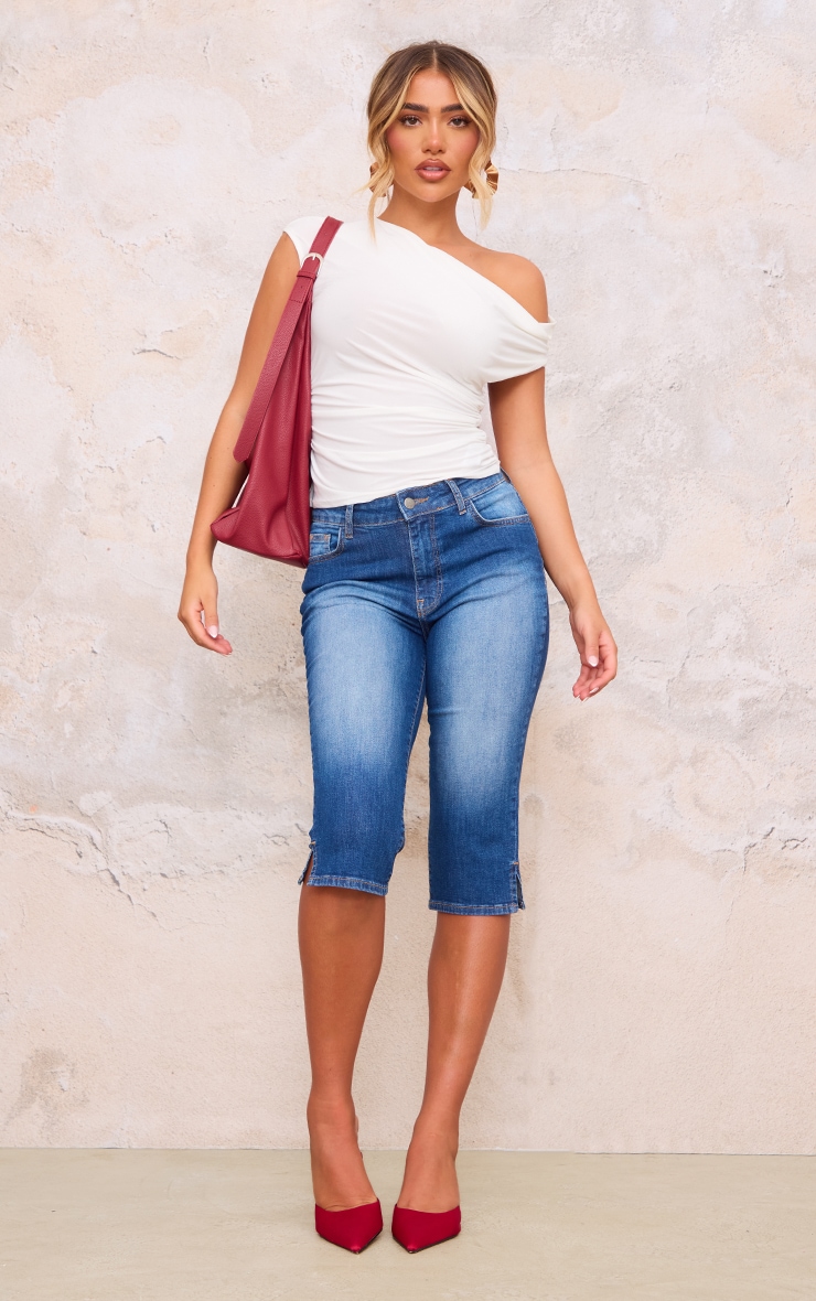 White Slinky Backless Asymmetric Long Top | PrettyLittleThing USA