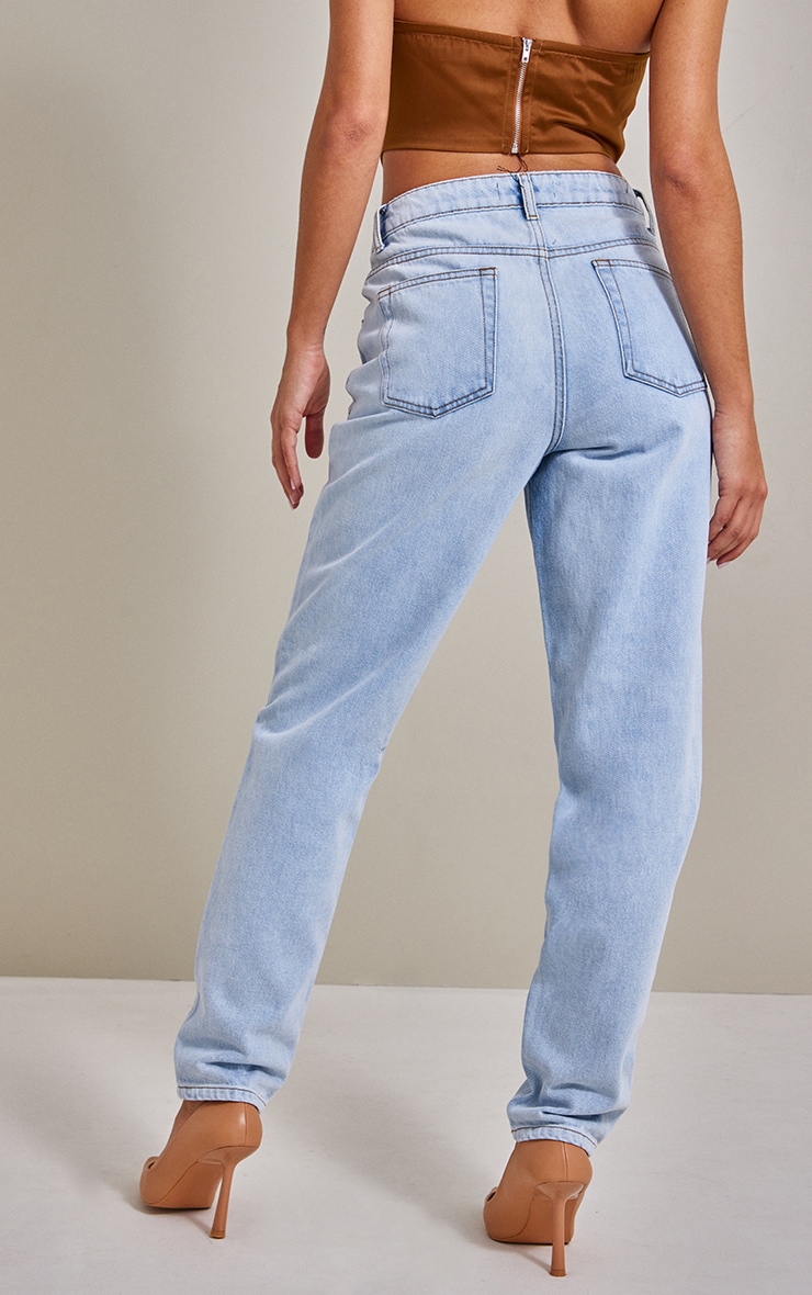 PRETTYLITTLETHING Jean style mom bleu délavé 81 cm image 3