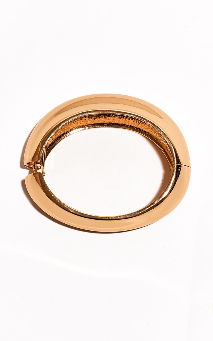 Gold Oval Bangle image 2