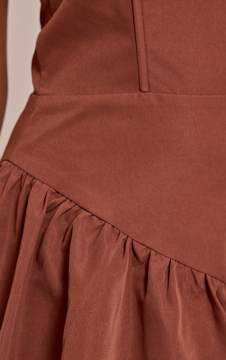 Chocolate Halter Neck Drop Waist Floaty Romper image 4