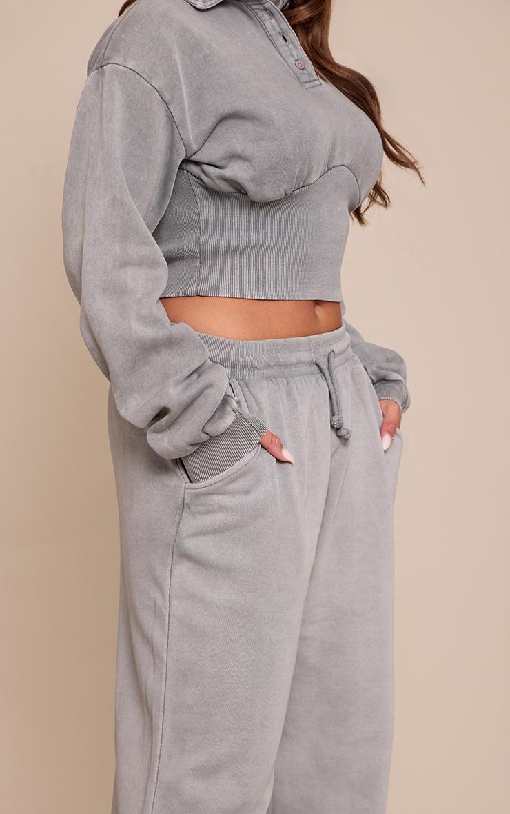 Shape Grey Marl Tie Waist Straight Leg Sweatpants