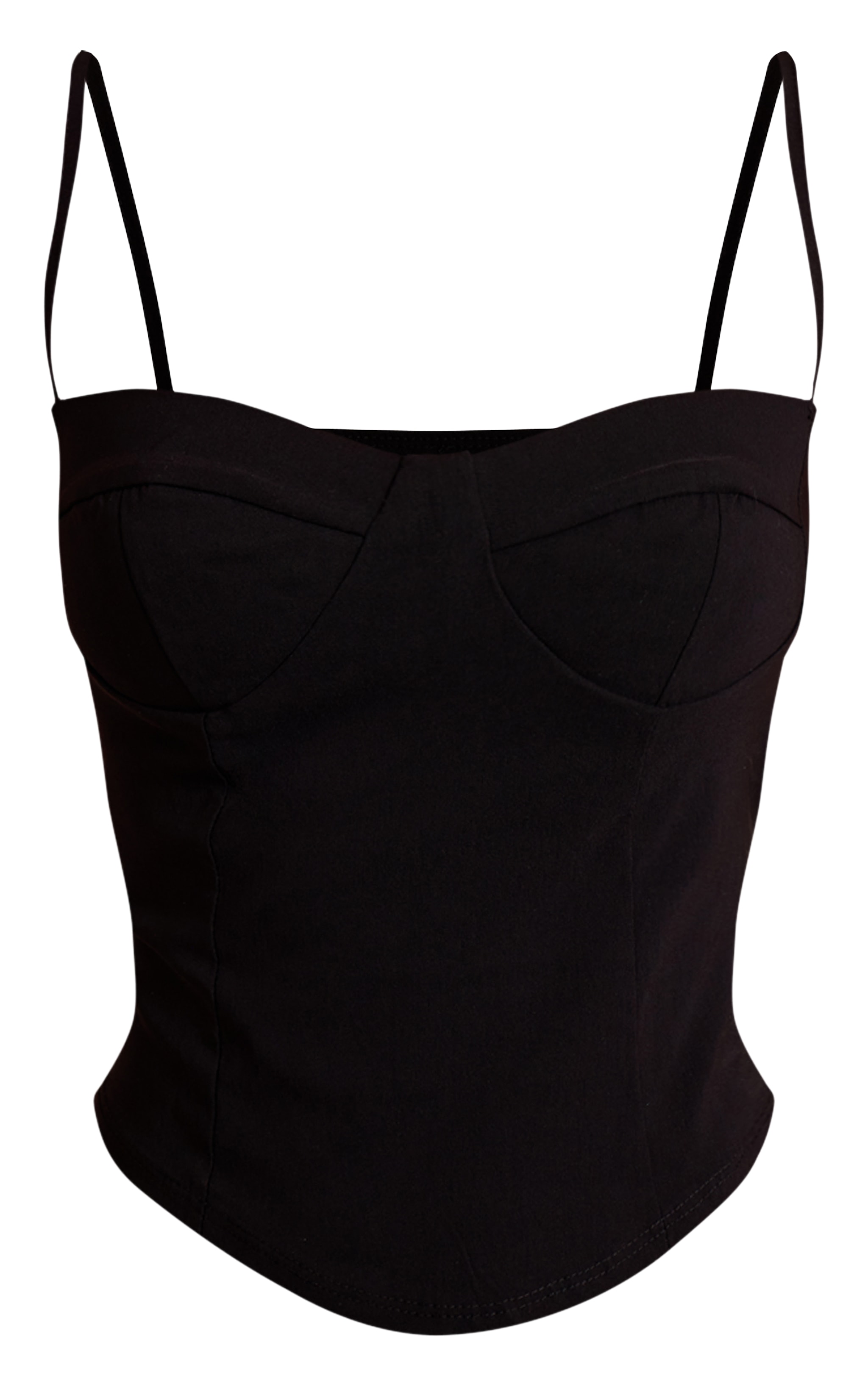 Black Curved Hem Bengaline Corset image 5