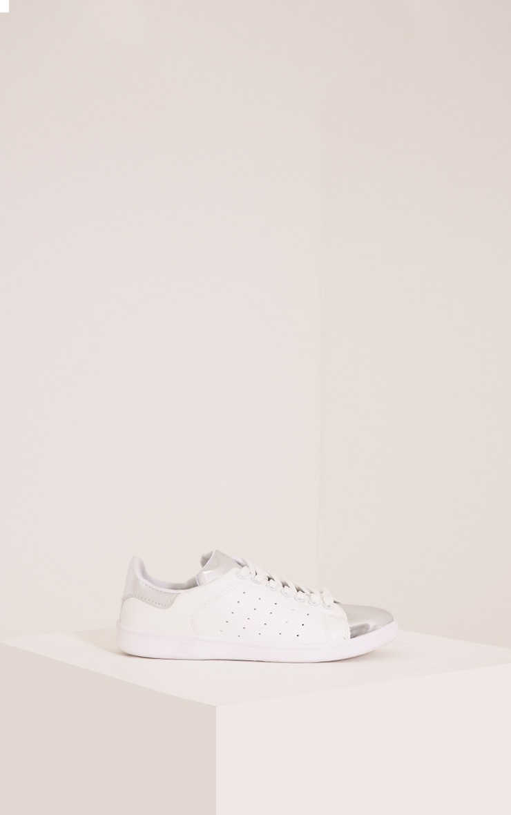 Alix Silver Metallic Detail Casual Sneakers PrettyLittleThing AUS