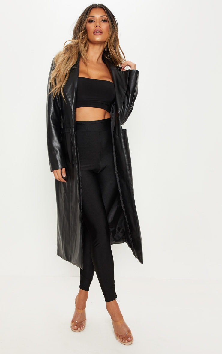 Black PU Trench