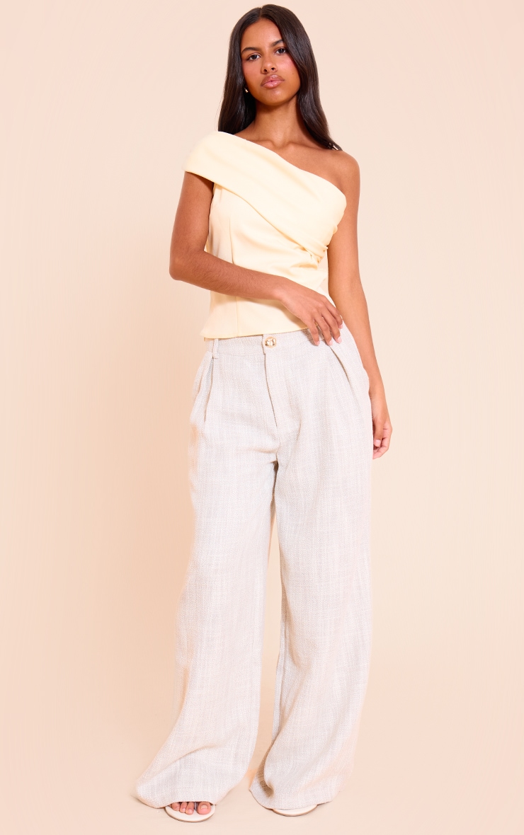 Petite Almond Bandeau One Shoulder Fitted Top image 3