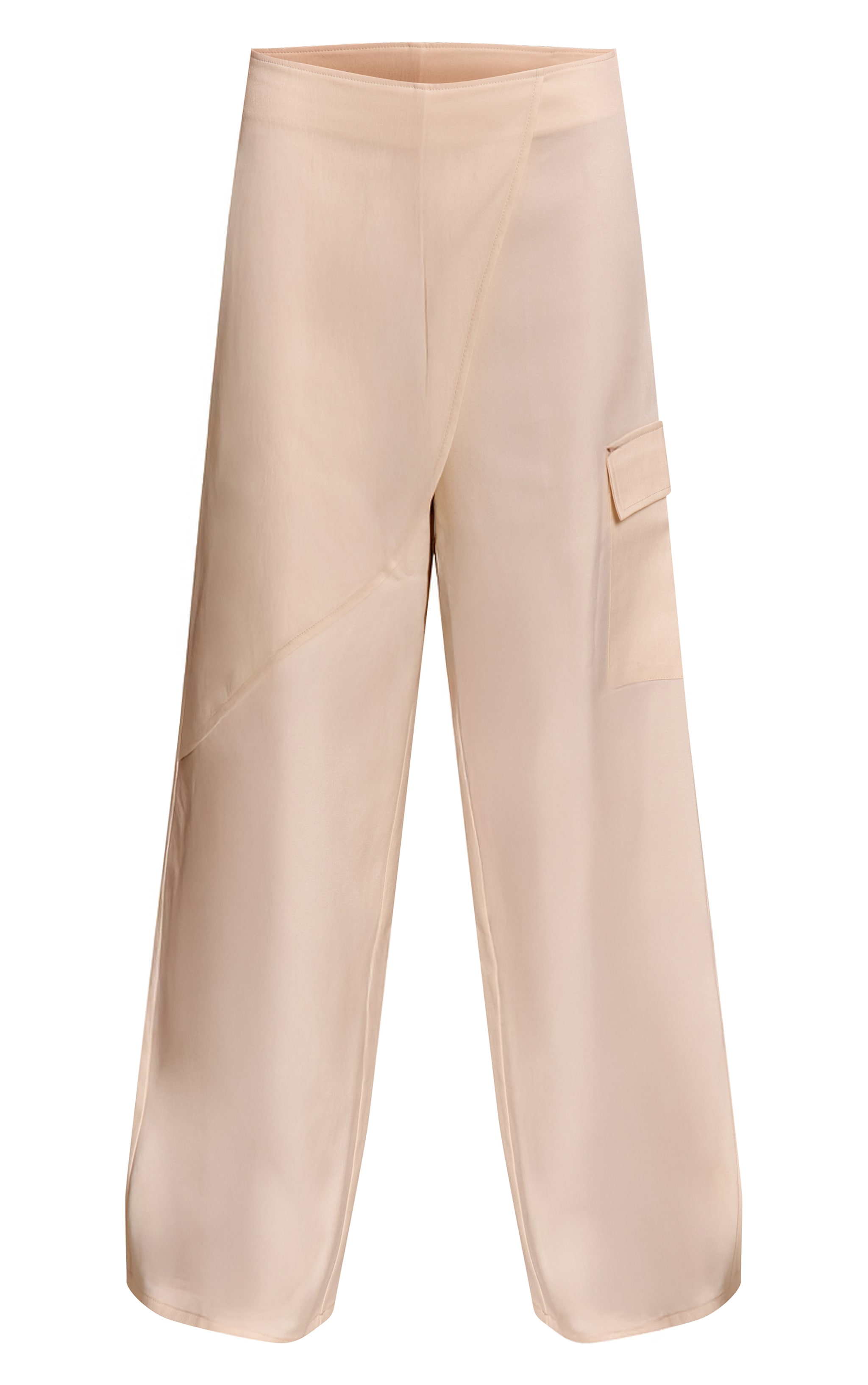 Cream Woven Wrap Detail Cargos image 5