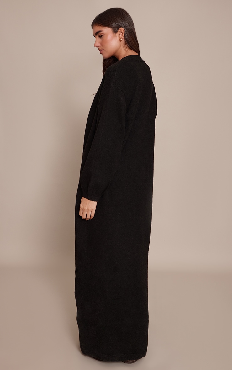 Black Knitted Maxi Cardigan image 2