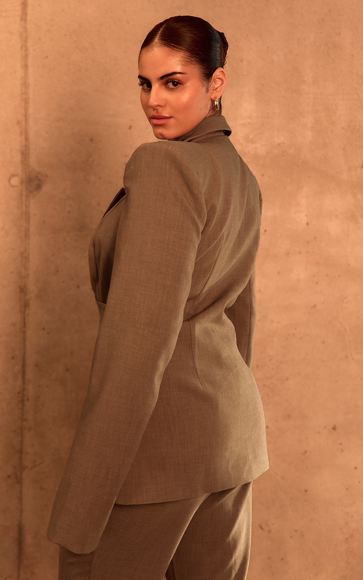 PLT Label Plus Dark Sage Tailored Cinched Waist Blazer image 2