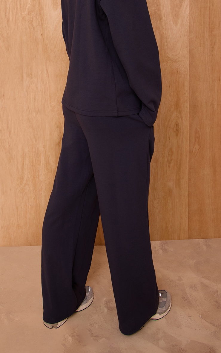 Navy Interlock Pintuck Straight Leg Sweatpant image 3