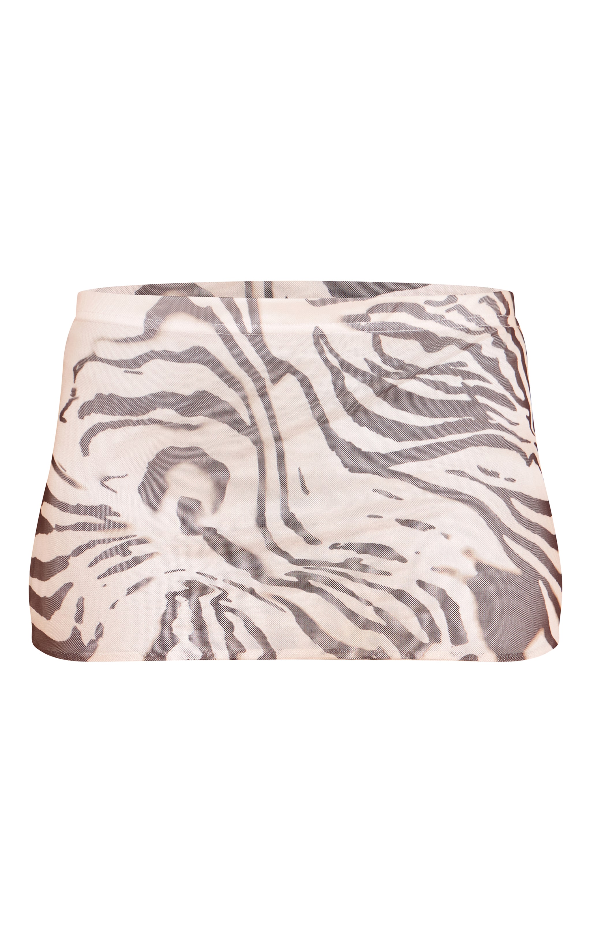 Multi Zebra Printed Lined Mesh Mini Skirt image 6