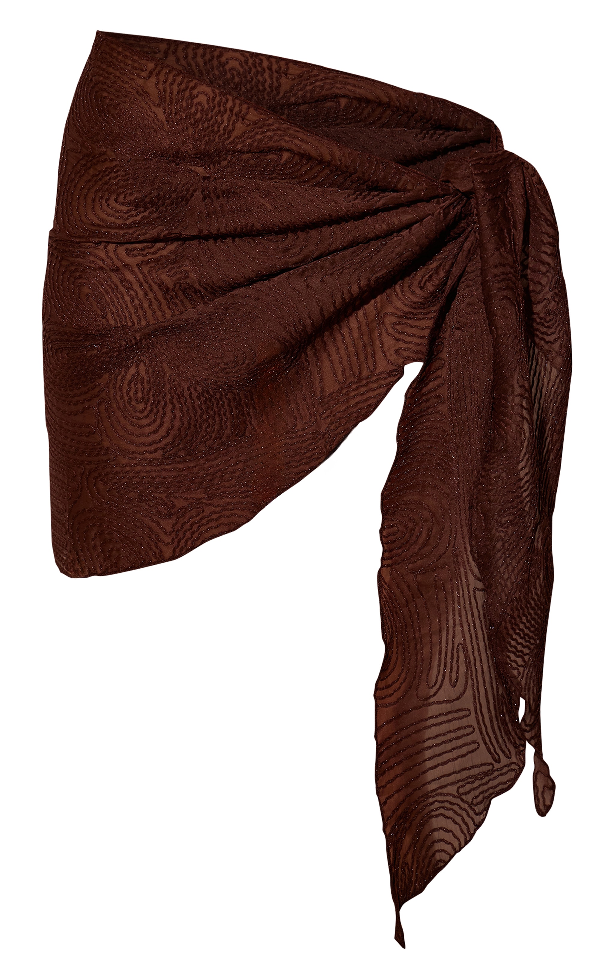 Espresso Textured Sheer Mini Beach Sarong image 6