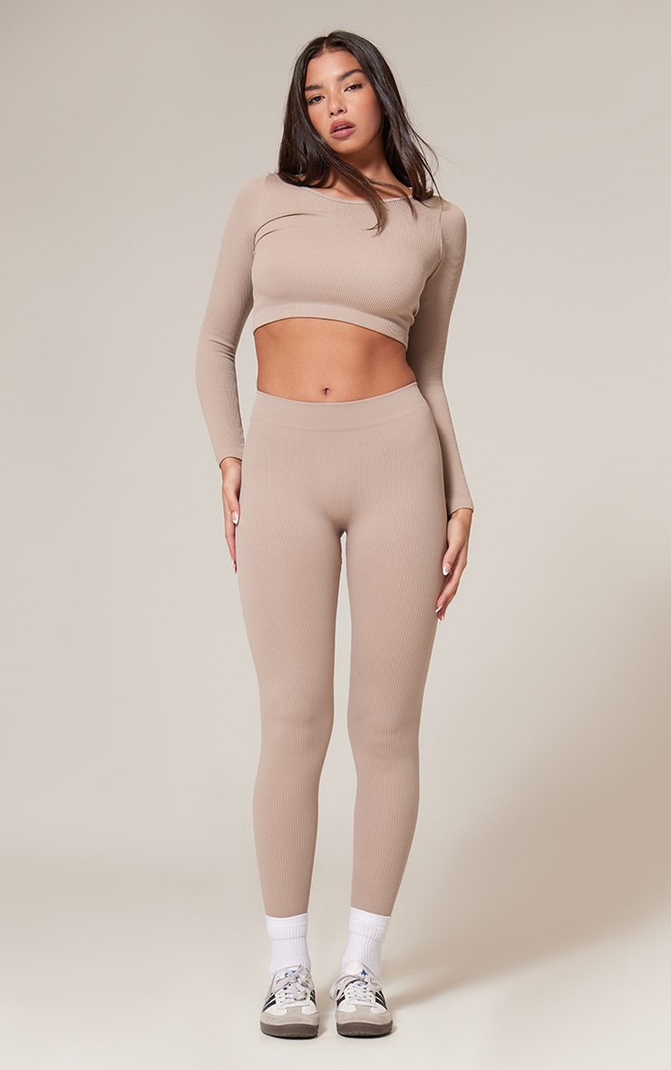 Stone Structured Contour Rib Leggings | Athleisure