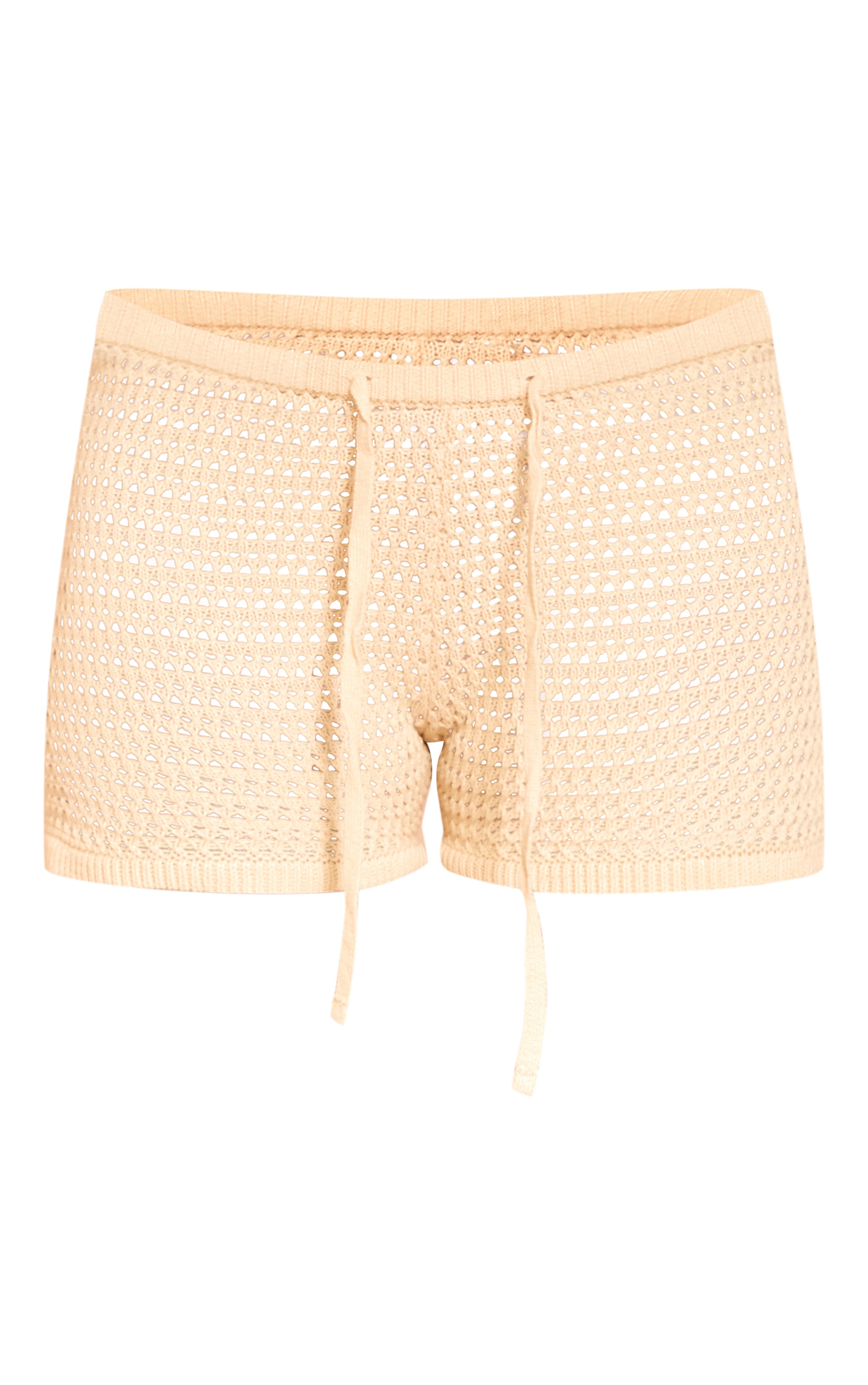 Lemon Fine Crochet Knit Drawstring Shorts image 6