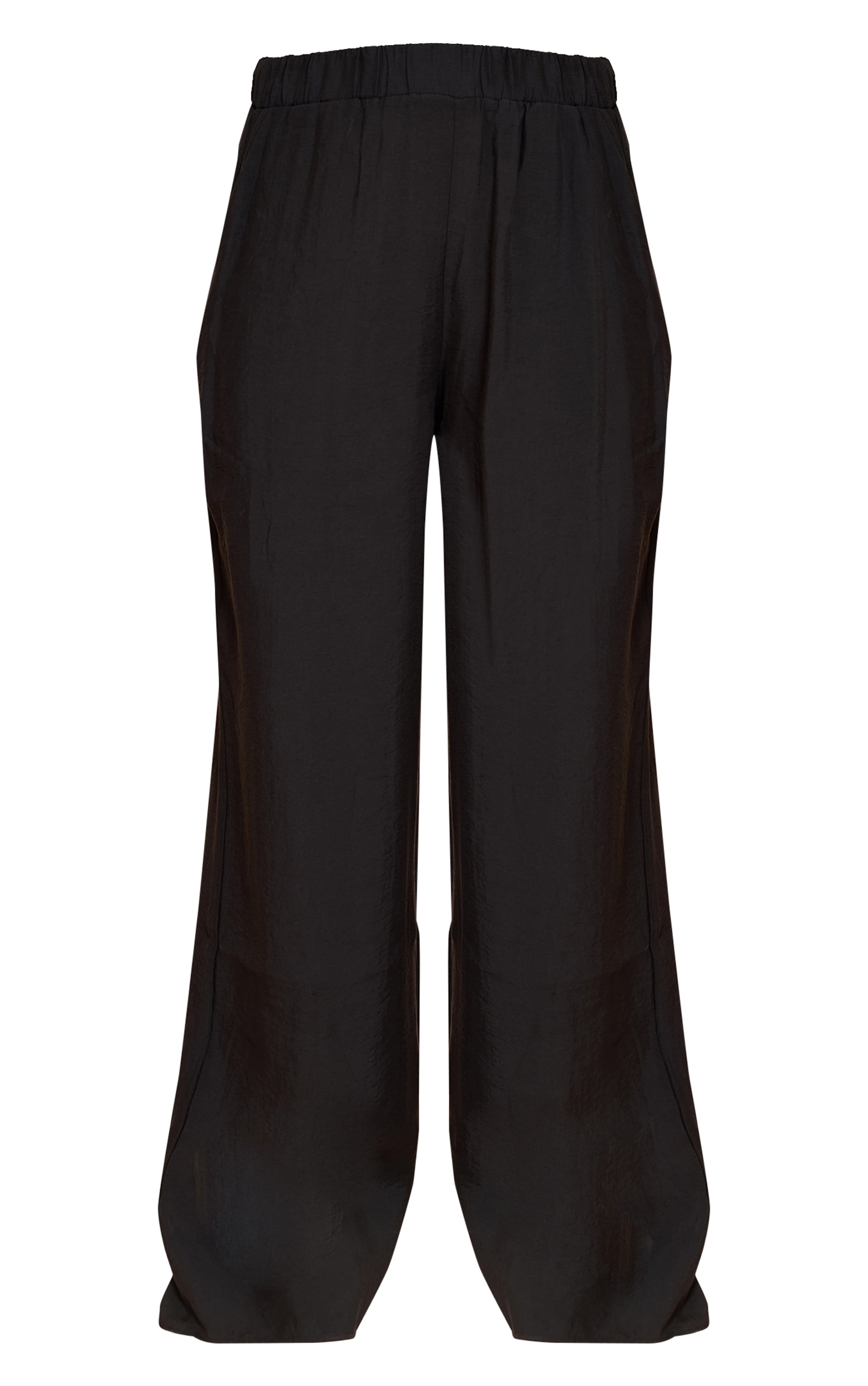 Black Woven Wide Leg Pant image 5