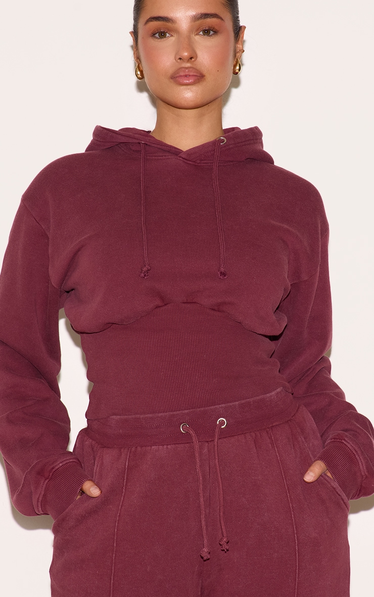 Shape Wine Sweat Cropped Shirred Waist Hoodie image 4
