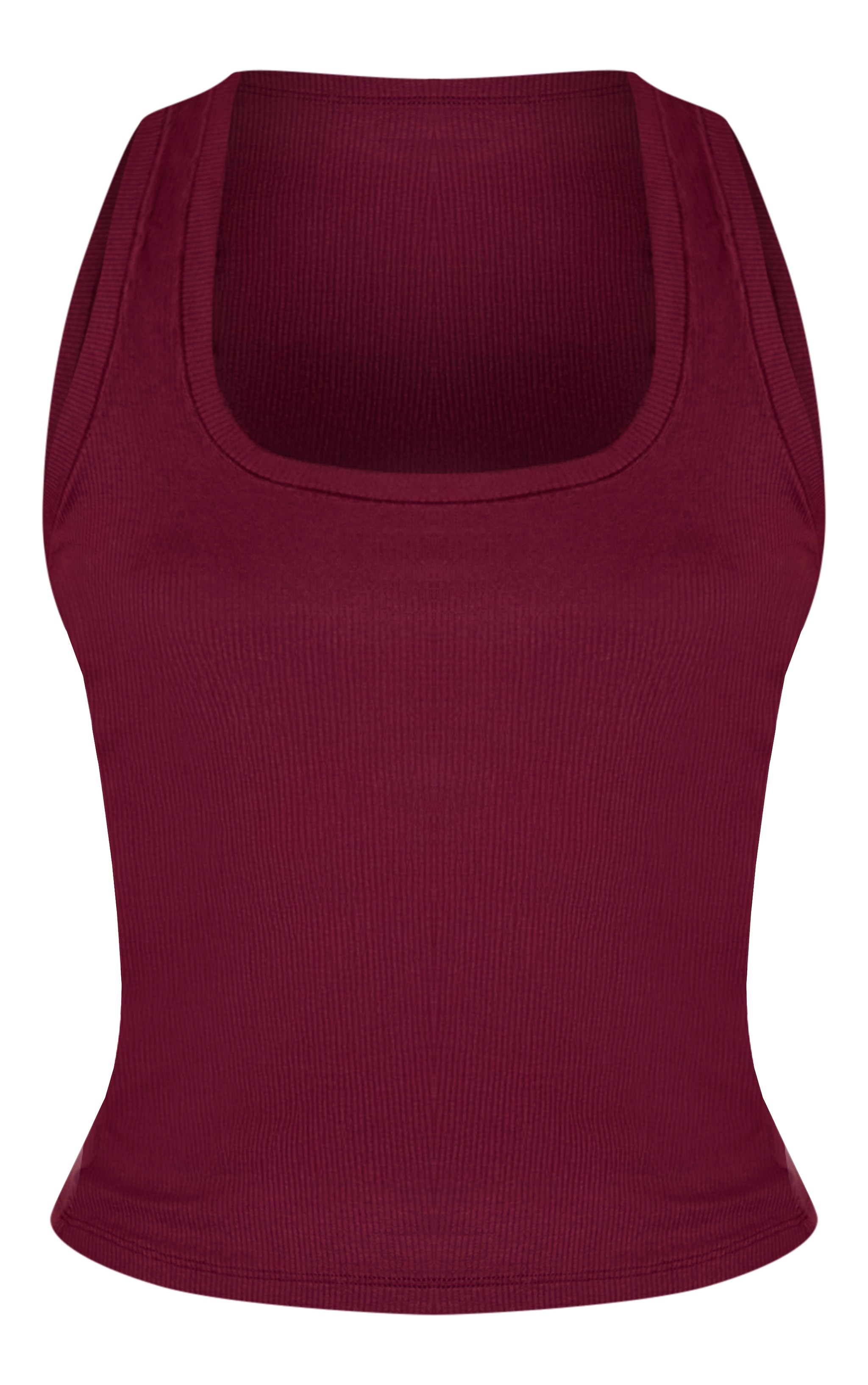 Wine Soft Rib Scoop Neck Vest Top image 5