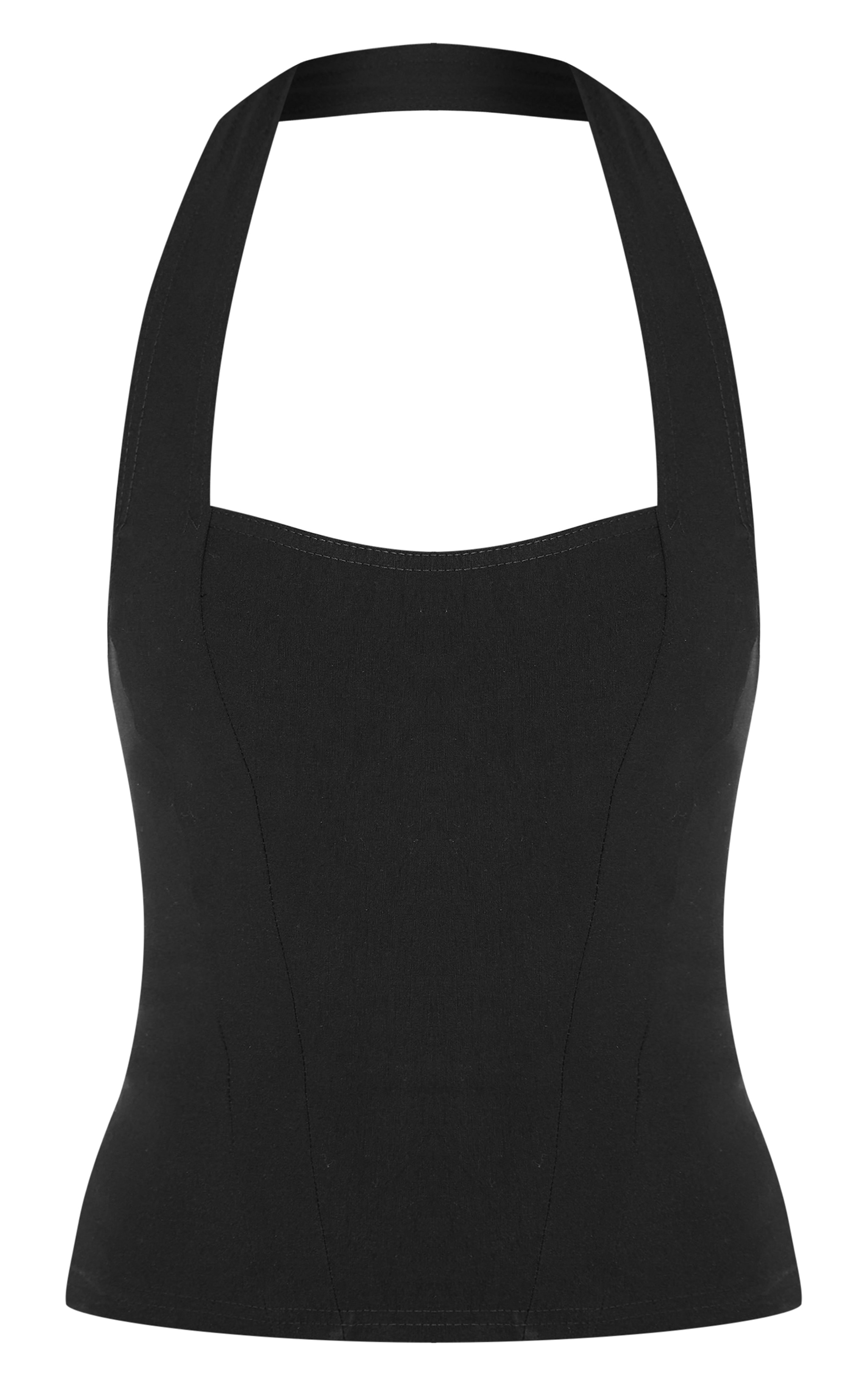Black Bengaline Square Neck Top image 5