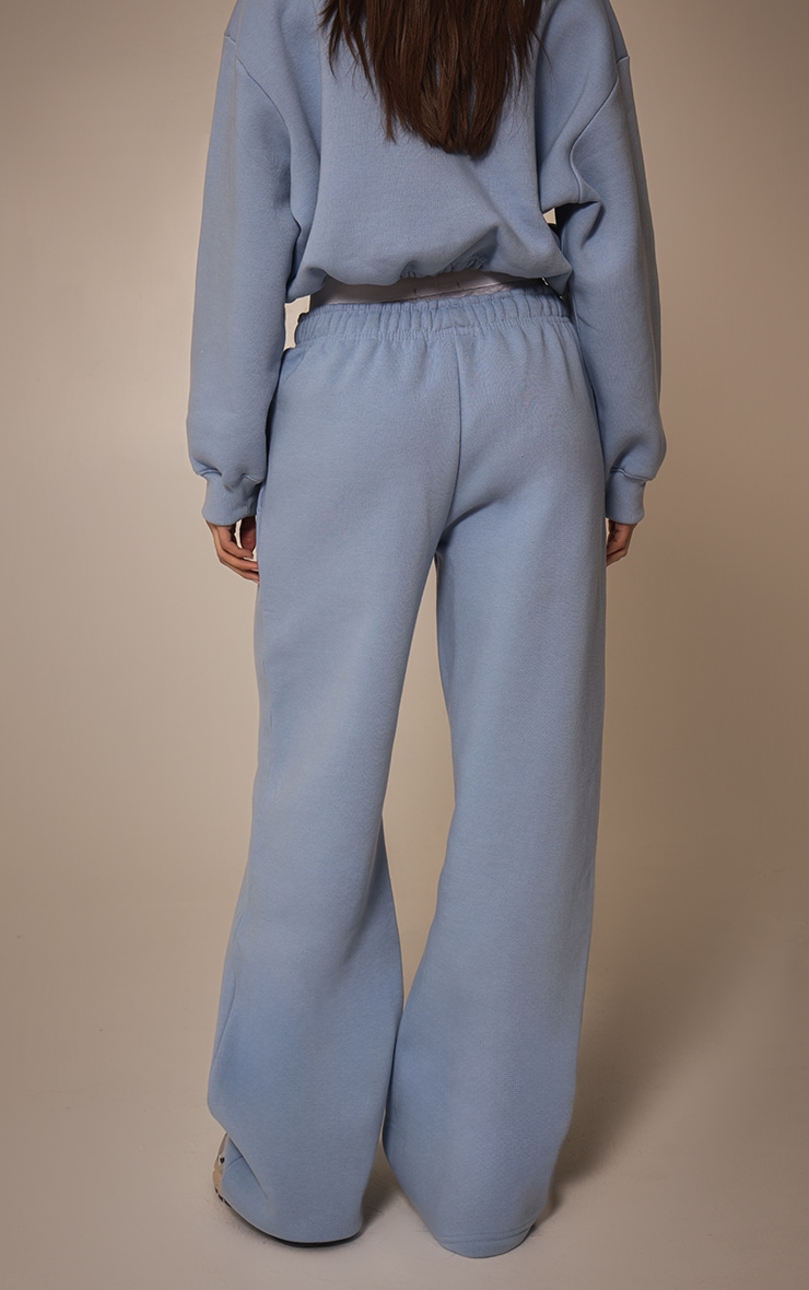 Baby Blue Drawcord Hem Oversized Track Pants image 3