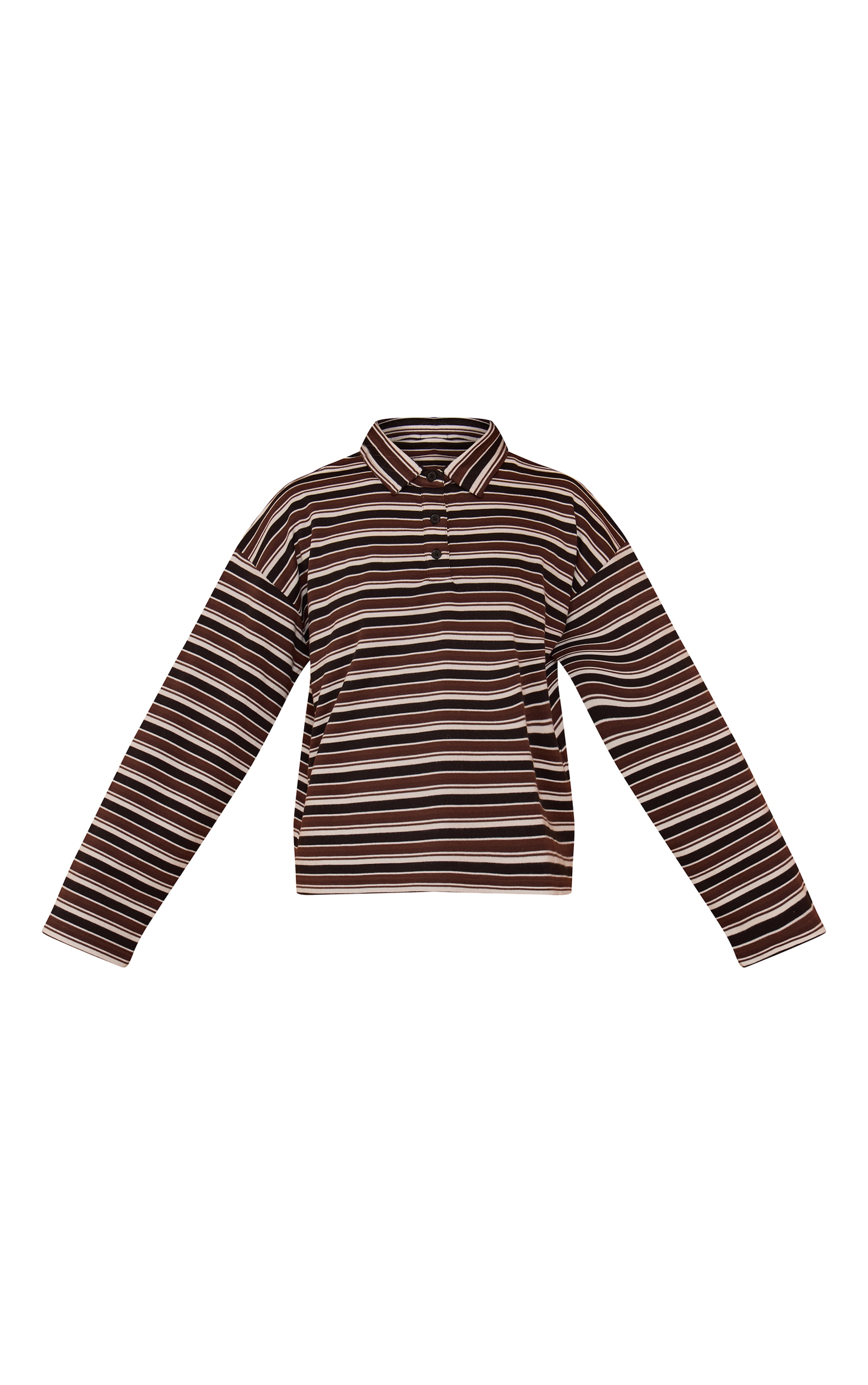 Black Stripe Super Soft Oversized Polo Top image 5